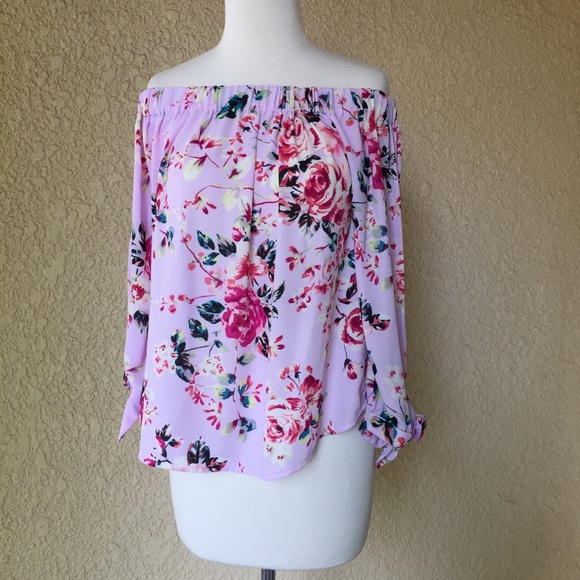Express Tops - Express Floral Off the Shoulder Top